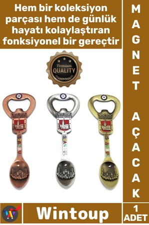 #MagnetAçacak Şık Hediyelik Turistik Mutfak Eşyası İstanbul Temalı Metal Kaşık Tasarım Magnet Açacak