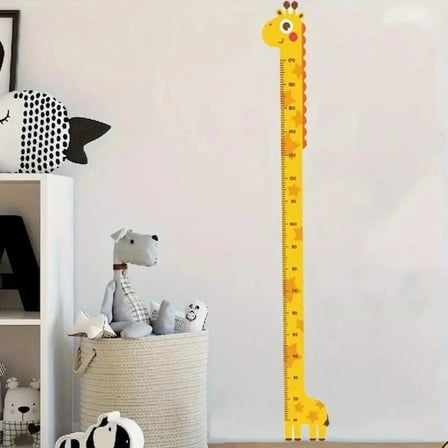 #Sticker Bebek Çocuk Odası Duvar Dekorasyonu Eğlenceli Cetvel Figürlü Şık Zürafa Boy Ölçüsü Sticker