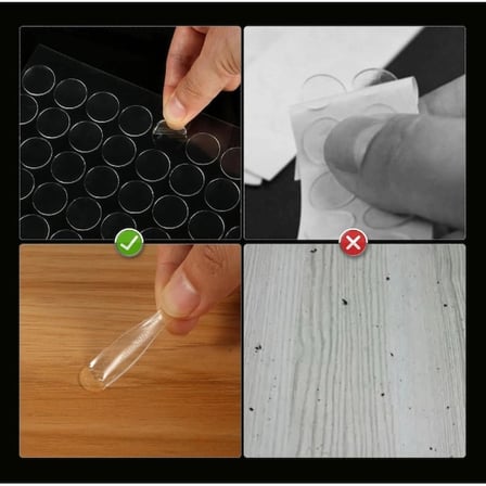 #MontajBandı Uzun Ömürlü Nano Şeffaf Akrilik İz Bırakmaz Yapışkan Cam Plastik Mermer Çift Taraflı Yuvarlak Montaj Macunu 42 Adet