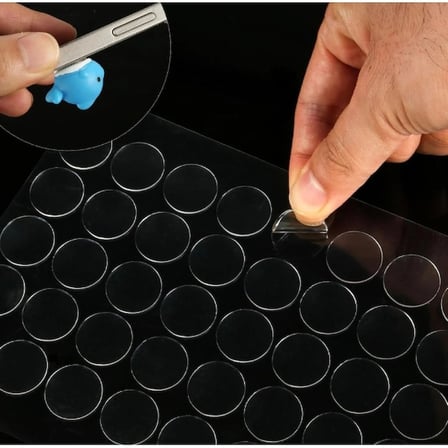 #MontajBandı Uzun Ömürlü Nano Şeffaf Akrilik İz Bırakmaz Yapışkan Cam Plastik Mermer Çift Taraflı Yuvarlak Montaj Macunu 42 Adet