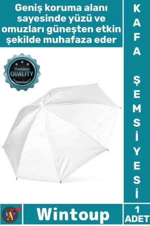 #Şemsiye Güneş Koruyucu Ayarlanabilir Pratik Portatif Plaj Kamp Balıkçı Şapka Kafa Şemsiyesi Beyaz