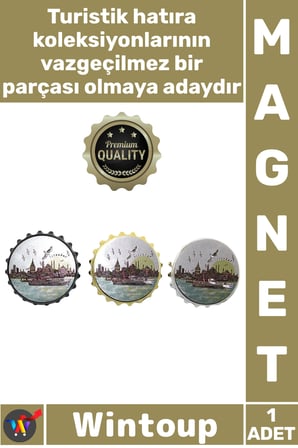 #Magnet Nostaljik Şık Dekoratif Buzdolabı Turistik Hatıra Şehir İstanbul Temalı Gazoz Kapağı Magnet