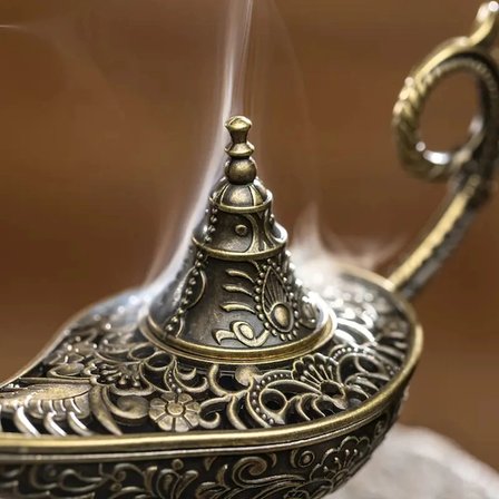 #Tütsülük Osmanlı Tarzı Nostaljik Metal Döküm Buhurdanlık Dekoratif Sihirli Lamba Tasarımlı Tütsülük