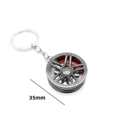 #Anahtarlık Otomobil Tutkunu Özel Tasarım Estetik 35 Mm Parlak Gümüş Dayanıklı Jant Disk Anahtarlık