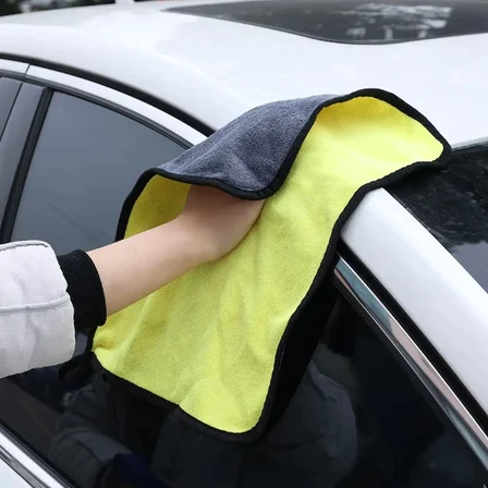 #Bez Lüks Model Yüksek Emici Çizmez Çift Katlı Kalın Yünlü Mikrofiber Araba Temizlik Bezi 50 x 70 Cm