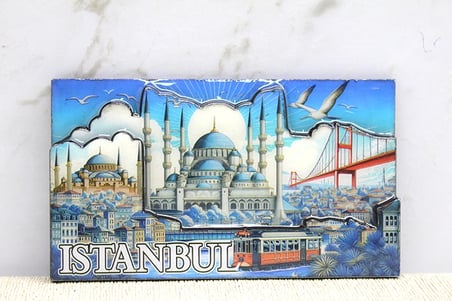 #Magnet 3D Lazer Kesim Katmanlı Şehir Silüeti Dekoratif Şık Hediyelik Ahşap İstanbul Temalı Magnet