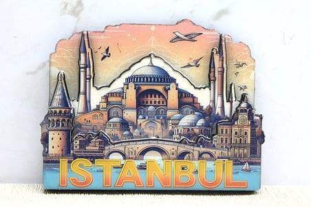 #Magnet Özel Lazer Kesim Katmanlı Tasarım Hediyelik Turistik Şık Hatıra Ahşap İstanbul Temalı Magnet