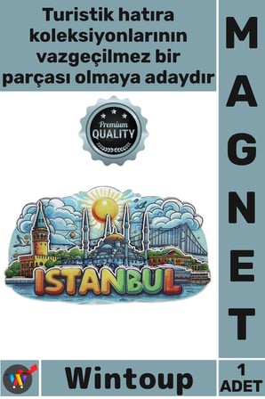 #Magnet Özel Şık Dekoratif Buzdolabı Hatırası Renkli Lazer Kesim Şehir Silüeti Ahşap İstanbul Temalı