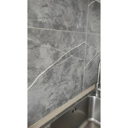 #Sticker Kendinden Yapışkanlı Su Geçirmez Banyo Mutfak 30x30 Antrasit Mermer Desenli Duvar Stickerı