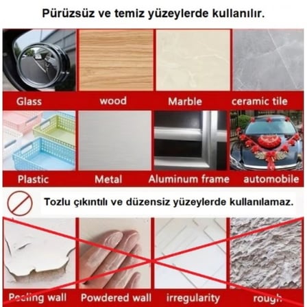 #Bant Şeffaf Nano Montaj Sabitleme 60 Parça Kolay Açılır Güçlü Çift Taraflı Bant 18 Mm x 50 Mm
