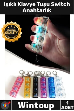 #Anahtar Mekanik RGB Fidget Stres Oyuncağı Tıklama Hissi Şeffaf Işıklı Klavye Tuşu Switch Anahtarlık