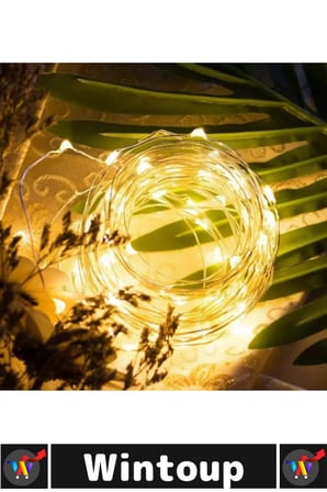 #Led Dekoratif Şık Esnek Sarmaşık Aydınlatma Sıcak Sarı Dekorasyon 3 Metre Pilli Peri Led Gün Işığı