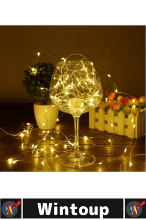 #Led Dekoratif Şık Esnek Sarmaşık Aydınlatma Sıcak Sarı Dekorasyon 3 Metre Pilli Peri Led Gün Işığı