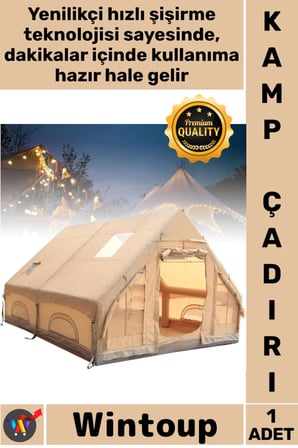 #KampÇadırı Hızlı Kurulum Su Geçirmez Sağlam Lüks 4 Mevsim Dev İç Hacim 6 Kişilik Şişme Kamp Çadırı