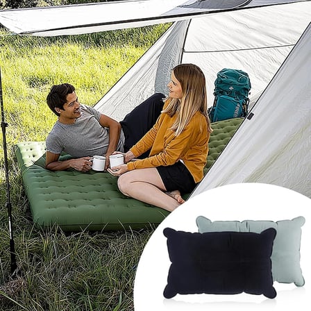 #KampYastığı Portatif Boyun Destekli Seyahat Tipi Ergonomik Kadife Yüzey Şişme Kamp Yolculuk Yastığı