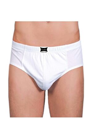 6 Adet  0109 Penye Kom %100 Pamuk Slip Erkek Külot Beyaz -  - Komslip - Beyaz ttk0109A6