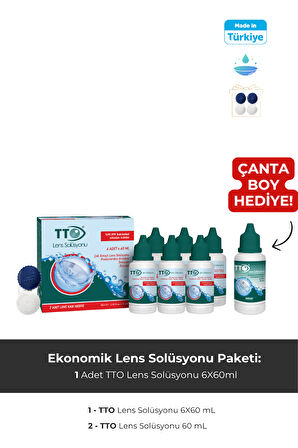 Lens solüsyonu 6X60 ml+TTO 60 ml çanta boy  hediye