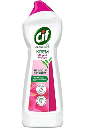 Cif Krem Yüzey Temizleyici Müge ve Frezya Yağ ve Kireç Sökücü Leke Çıkarıcı 750 ml