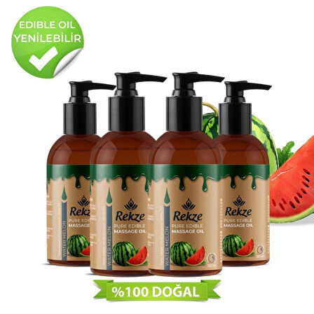 Rekze Doğal 4 Adet Karpuz Özlü Duyusal Ve Aromaterapi Kokulu Masaj Yağı 120 ml