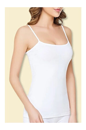 3'lü Paket Beyaz Ip Askı Kadın Atlet