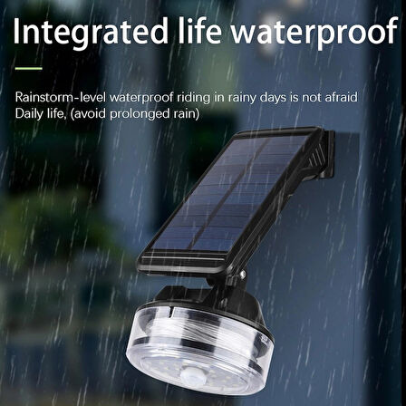 Solar Duvar Aydınlatması Sensörlü Led + 8 Metre Rgb Şerit Ledli Bahçe Dekor Lambası