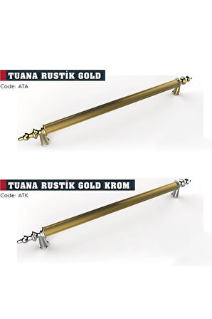 Tuana Rustik Alüminyum Metal Lüks Modern Mobilya Çekmece Mutfak Dolabı Kulpu Altın 128mm