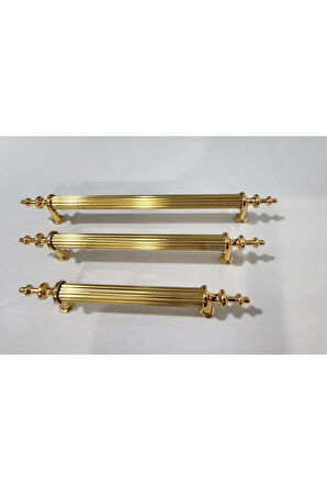 Tuana Rustik Alüminyum Metal Lüks Modern Mobilya Çekmece Mutfak Dolabı Kulpu Gold-Gold 192mm (10 Adet)
