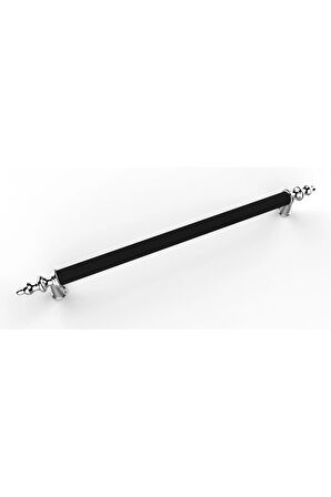 Tuana Rustik Alüminyum Metal Lüks Modern Mobilya Çekmece Mutfak Dolabı Kulpu Siyah-Krom 96mm (10 Adet)