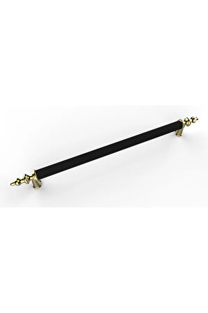 Tuana Rustik Alüminyum Metal Lüks Modern Mobilya Çekmece Mutfak Dolabı Kulpu Siyah-Gold 96mm (10 Adet)