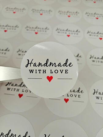 Hand made with love opak etiket 70 adet sticker-0024