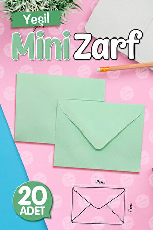 Mini Zarf yeşil 9x7 cm 20 adet-MZ116