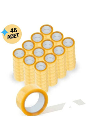 48 Adet Akrilik Koli Bandı 45mmx100 Metre Kopmayan Koli Bandı Güçlü Koli Bandı