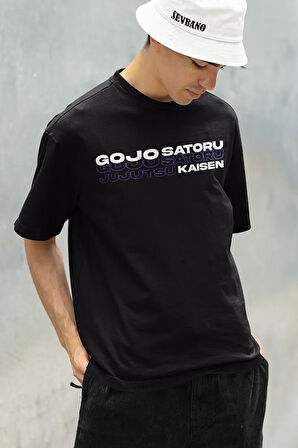 Jujutsu Kaisen Gojo Satoru Baskılı Unisex Oversize Anime Tişört