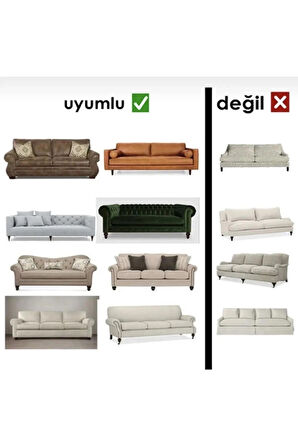  Tuğla Desen Koltuk Örtüsü Lastikli Kayma Yapmayan 3 Kişilik Çekyat Kanepe Kılıfı 1 Adet