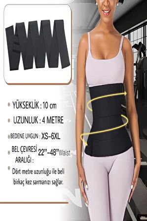 Tummy Wrap Bel Inceltici Yağ Yakıcı Sıkılaştırıcı 4 Mt Kum Saati Bel Korsesi Tummy Wrap Waist Traine