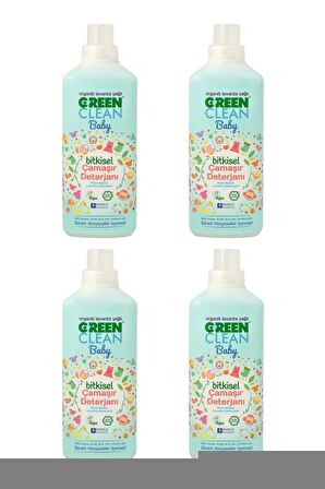 U Green Clean Organik Lavanta Yağlı Baby Bitkisel Çamaşır Deterjanı 1000ml 4'lü