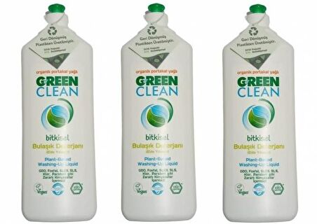 U Green Clean Organik Portakal Yağlı Bitkisel Bulaşık Deterjanı 730 ml 3'lü Set 