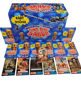 Tung Tung Sahur Kart Oyunu 5 Mini Kutu 30 Karakter Kartı + 5 Sticker | Hediye Paketli Eğlence Seti
