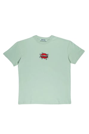 Lenithra Tupac Sırt Baskılı Unisex Oversize T-shirt Gri / XL