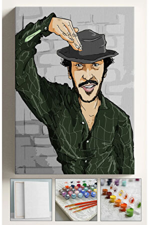 Sayılarla Boyama Seti Çerçeveli Hobi Seti Numaralı Tuval Fırça Boya Kasnaklı 40X50Cm ÖMER