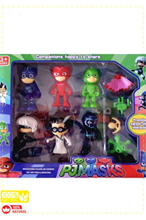 Pjmasks 10’lu Pjimaskeliler Figür SetiYüksek Kaliteli Kız Erkek Cocuk Egitici Montessori Oyuncak