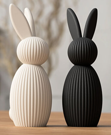  2'Lİ Tavşan Biblo 19 x 6 Cm 