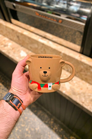 Barista Ayıcık Tasarımlı Kahverengi Kupa Mug 355 ml