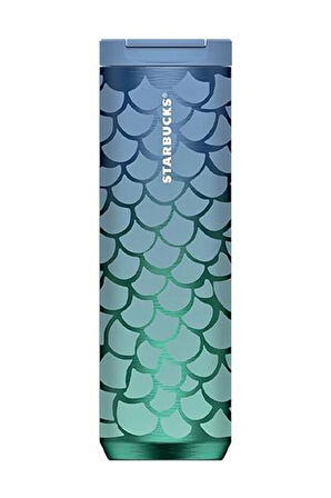 Deniz Kızı Kuyruğu Desenli paslanmaz Çelik Termos 473ml