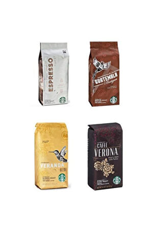 Starbucks Verona, Veranda, Dark Espresso Ve Guatemala Çekirdek Kahve, 4 Adet 250 Gr