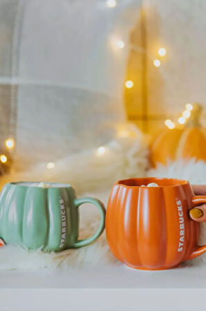 Starbucks Bal Kabağı Tasarımlı Seramik Kupa Pumpkin Mug 473 ml