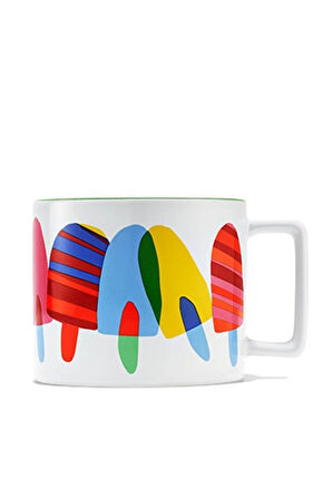 Starbucks Desenli Seramik Kupa Mug - Dondurma Desenli - 355 ml