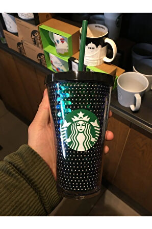 Starbucks Siyah Pullu Soğuk Içecek Bardağı 473 ml