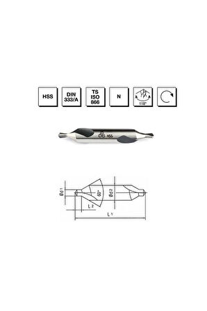 MTE 2.5 mm Punta Matkap Ucu HSS DIN 333 / A