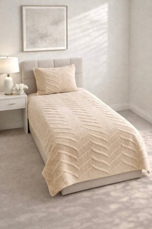 Arlinageo Tek Kişilik Yatak Örtüsü Takımı 180x240 - BEJ -